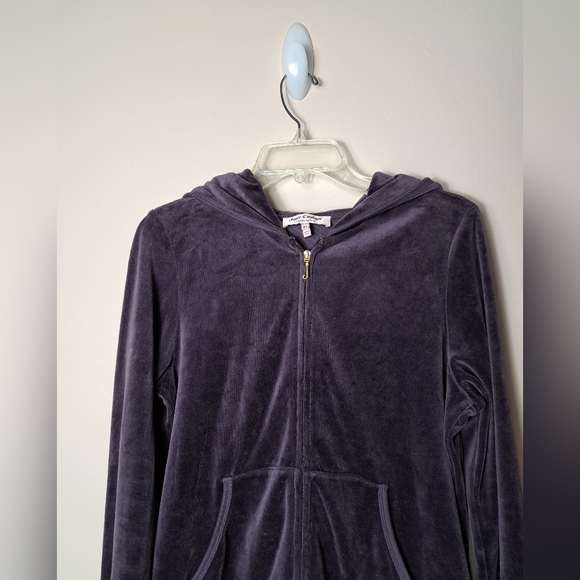 Juicy Couture Full Zip Hooded Sweatshirt Velour Purple Women's Size XL - Picture 5 of 13
